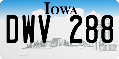IA license plate DWV288