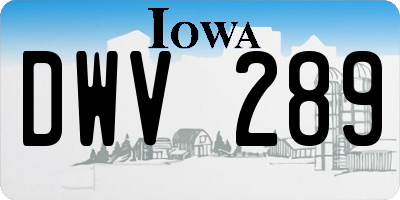 IA license plate DWV289