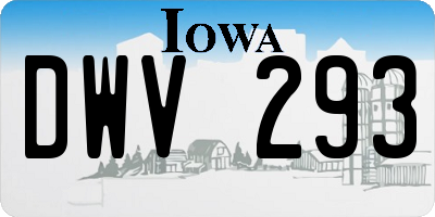 IA license plate DWV293