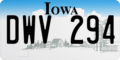 IA license plate DWV294