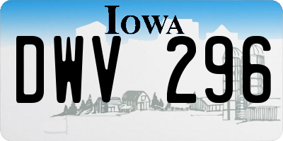 IA license plate DWV296