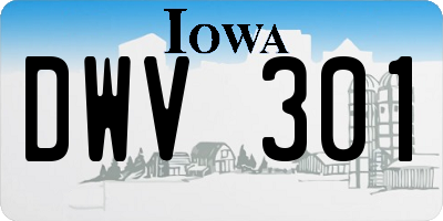 IA license plate DWV301