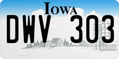 IA license plate DWV303