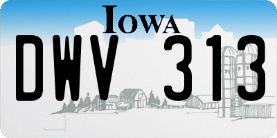 IA license plate DWV313