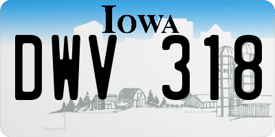 IA license plate DWV318