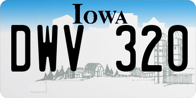 IA license plate DWV320