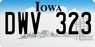 IA license plate DWV323