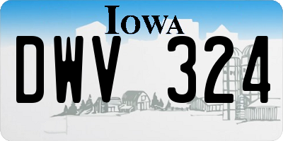 IA license plate DWV324