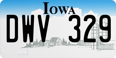 IA license plate DWV329
