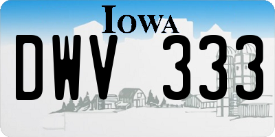 IA license plate DWV333