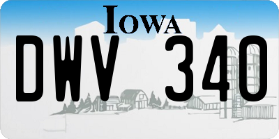 IA license plate DWV340
