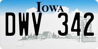 IA license plate DWV342