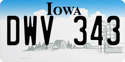 IA license plate DWV343