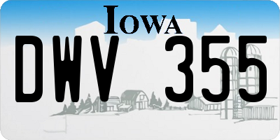 IA license plate DWV355
