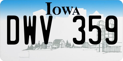 IA license plate DWV359