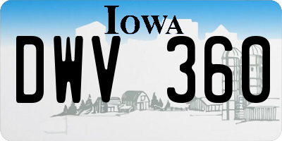 IA license plate DWV360