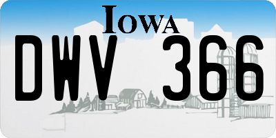 IA license plate DWV366