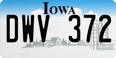 IA license plate DWV372