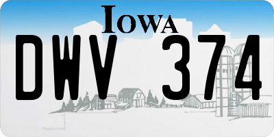 IA license plate DWV374