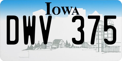 IA license plate DWV375