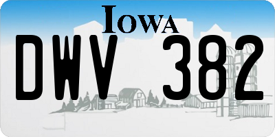 IA license plate DWV382