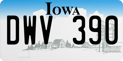 IA license plate DWV390