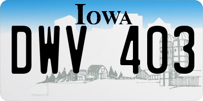 IA license plate DWV403