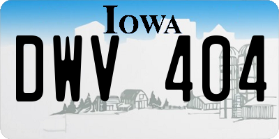 IA license plate DWV404