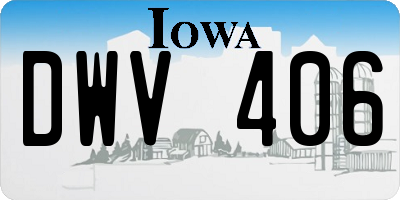 IA license plate DWV406