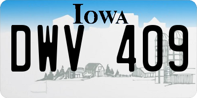 IA license plate DWV409