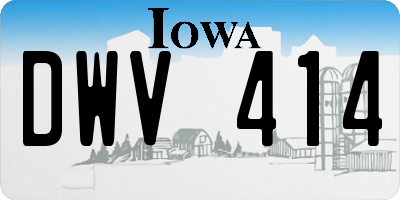 IA license plate DWV414