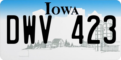IA license plate DWV423