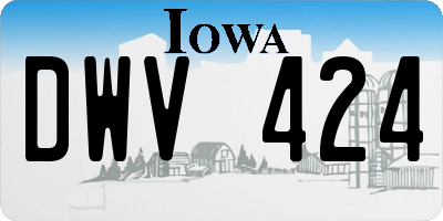 IA license plate DWV424