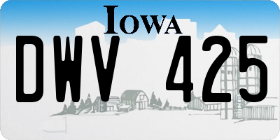 IA license plate DWV425