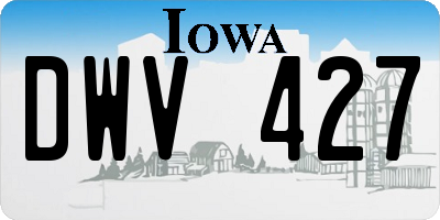 IA license plate DWV427