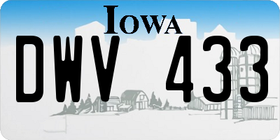 IA license plate DWV433
