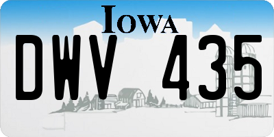 IA license plate DWV435