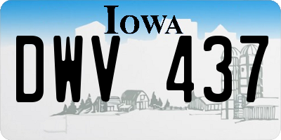 IA license plate DWV437