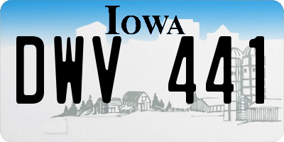 IA license plate DWV441