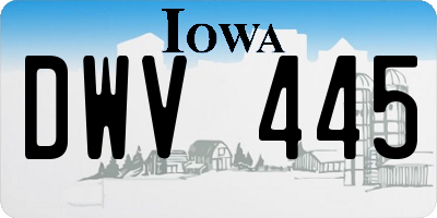 IA license plate DWV445