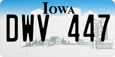 IA license plate DWV447