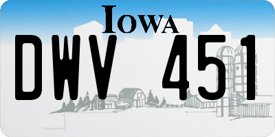 IA license plate DWV451