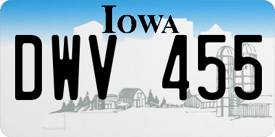 IA license plate DWV455