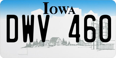 IA license plate DWV460