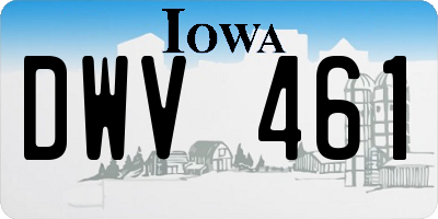 IA license plate DWV461