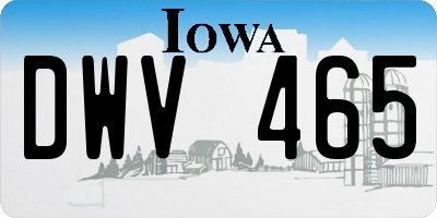 IA license plate DWV465