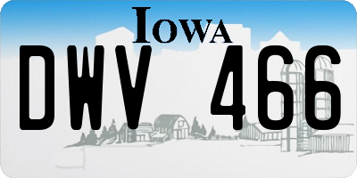 IA license plate DWV466