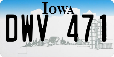 IA license plate DWV471