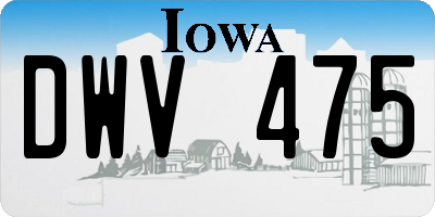 IA license plate DWV475