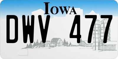 IA license plate DWV477